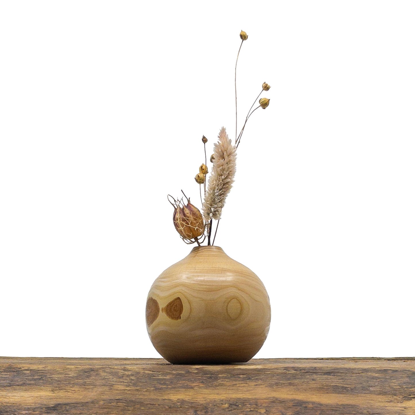 Duo de vases « Bois Brut #2 » - fleurs séchées offertes